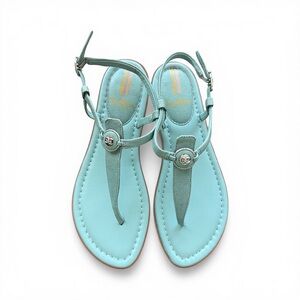 Sam Edelman NY Gigi Signet Thong Turquoise Sandals Size 7